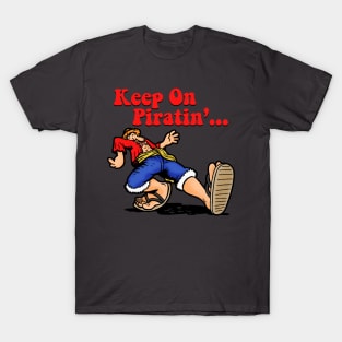 Keep On Pirating Vintage Retro Pirate Anime Parody T-Shirt